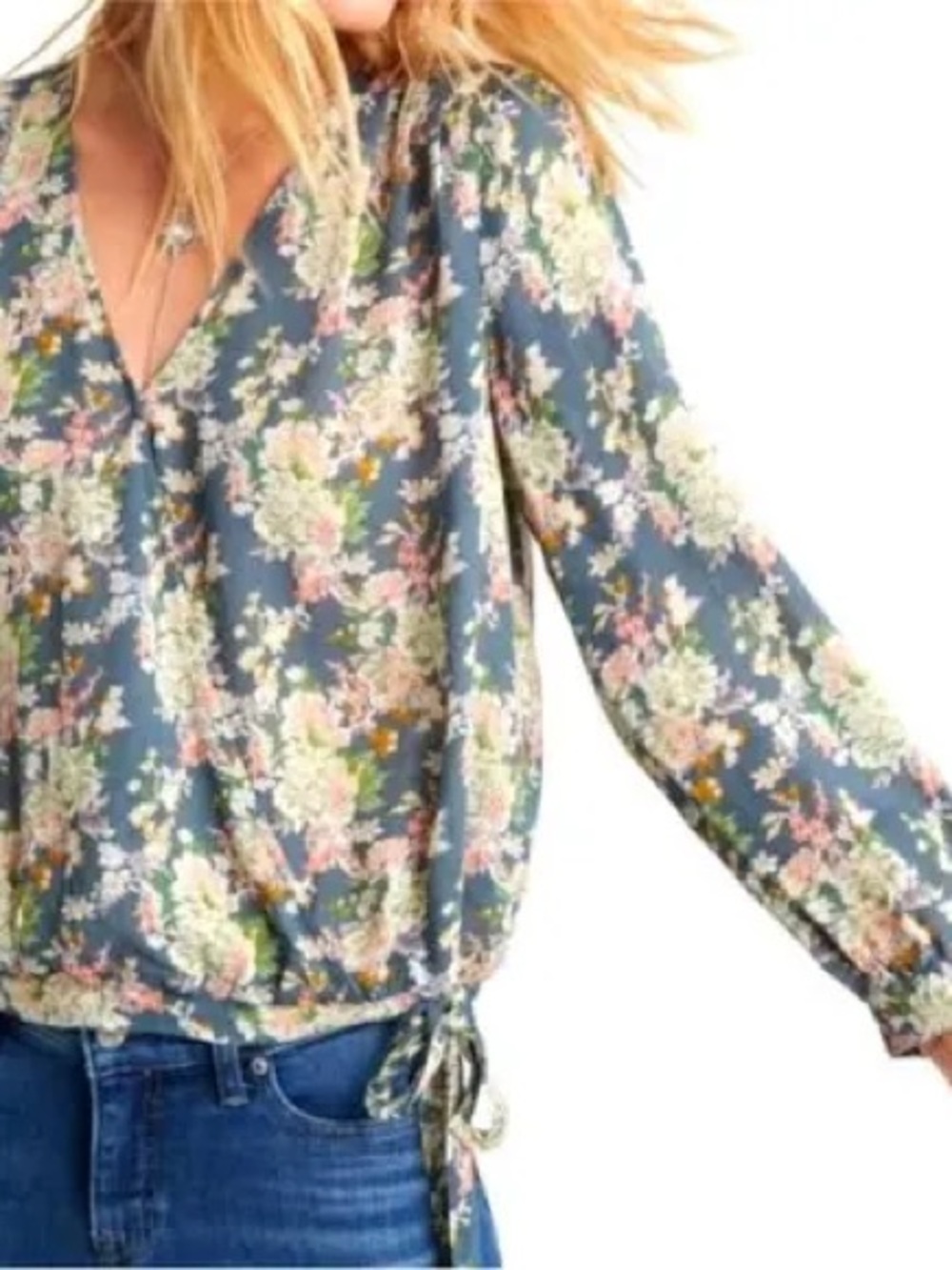 Lucky Brand Sawyer Wrap Top Size M